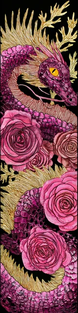 Free dragon bookmark featuring a dragon with snake scales